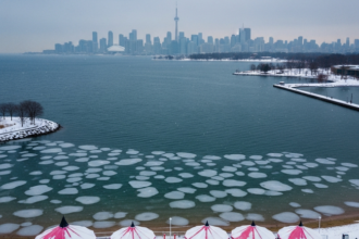 Winter's Touch: Sugar Beach Gets a Snowy Dusting