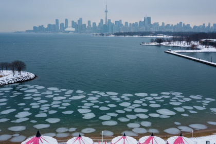 Winter's Touch: Sugar Beach Gets a Snowy Dusting
