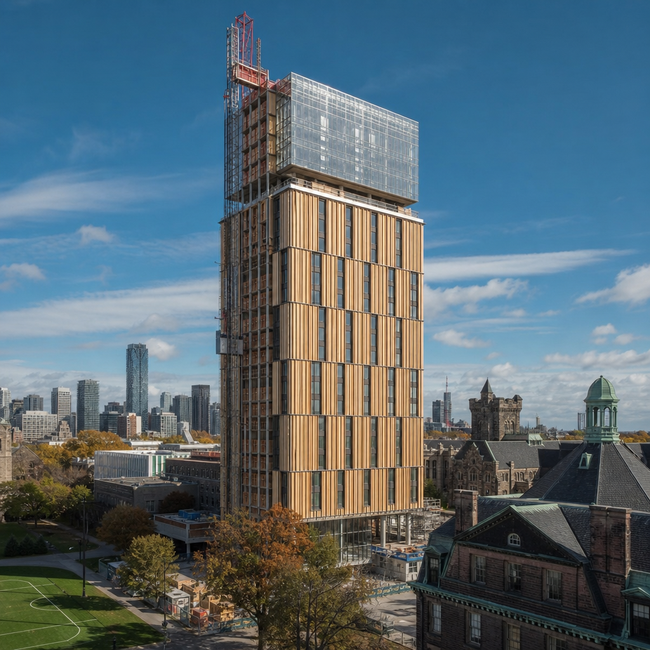Canada's Tallest Academic Timber Tower Nears Completion at U of T